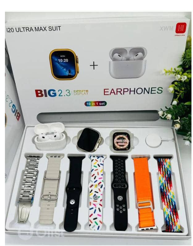 i20 Ultra Max suit smart watch with interchangeable straps